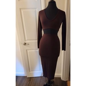 Chocolate brown two piece set